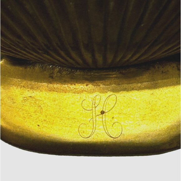 Vintage Solid Brass Shell Bookends Initial "H" - Picture 14 of 14